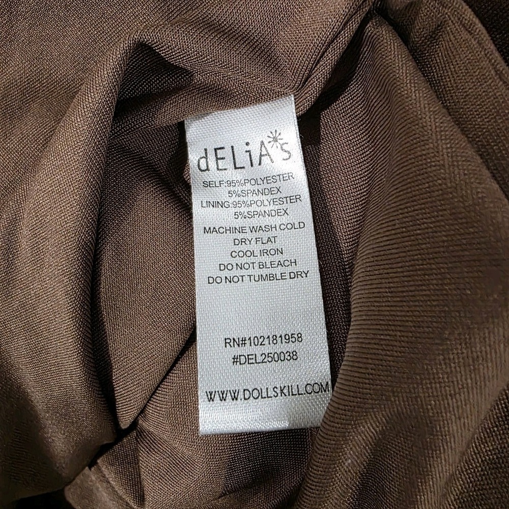 Delias Womens Halter Mesh Floral Dress Size Large Brown Fairy Grunge - Picture 8 of 8
